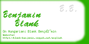 benjamin blank business card